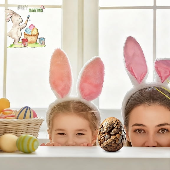 Easter Resin Eggs with Animals Carvings Easter Gifts for Children Easter Home Decor