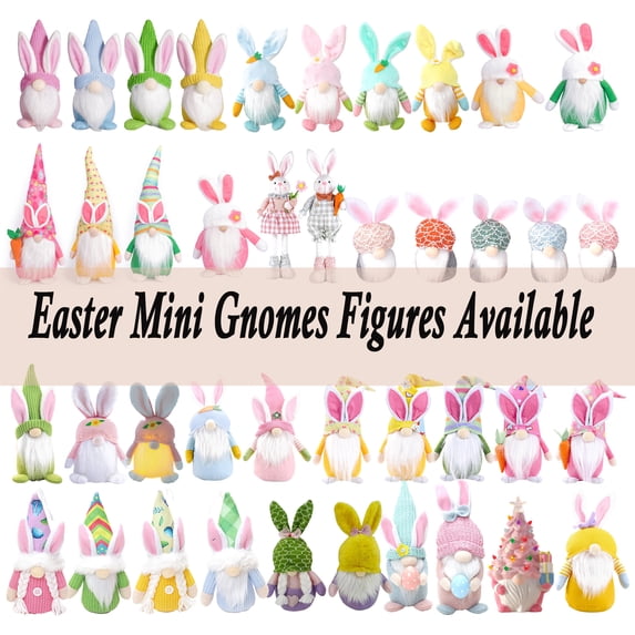 Easter Resin Gnome Table Decoration, Bunny Faceless Doll Ornament for Home Decor, Spring Seasonal Accent Gift for Easter Holiday Display, HAODEJW, Pink
