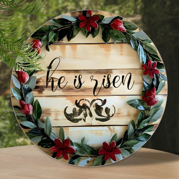 Easter Resurrection Funny Sign, Novelty Retro Plaque Decoration, Round Aluminum Sign, 20x20cm (8x8inch) for Home, Room, Wall, Bathroom, Cafe, Garage, Farmhouse, Room Decor, 2D Flat