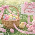 thumbnail image 1 of Easter Ribbon, Spring Decorative Ribbon With Bunny Print, Diy Craft Ribbon For Gift Wrapping Bows Floral Arrangements(F), 1 of 6