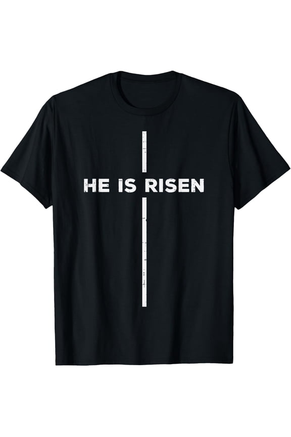Easter He is Risen Cross Jesus Religious Men Women Kids Teen T-Shirt- 2026 Easter Soft Casual Cotton Short Sleeve T-Shirt Easter Bunny & Eggs Lightweight Graphic Holiday Tee