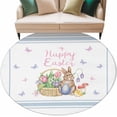 thumbnail image 1 of Easter Round Area Rugs Collection 6'', Spring Tulip Floral Bunny Butterfly Pastoral Non Slip Indoor Circular Throw Runner Rug Floor Mat Carpet for Living Room Dining Table Bedroom Nursery, 1 of 1