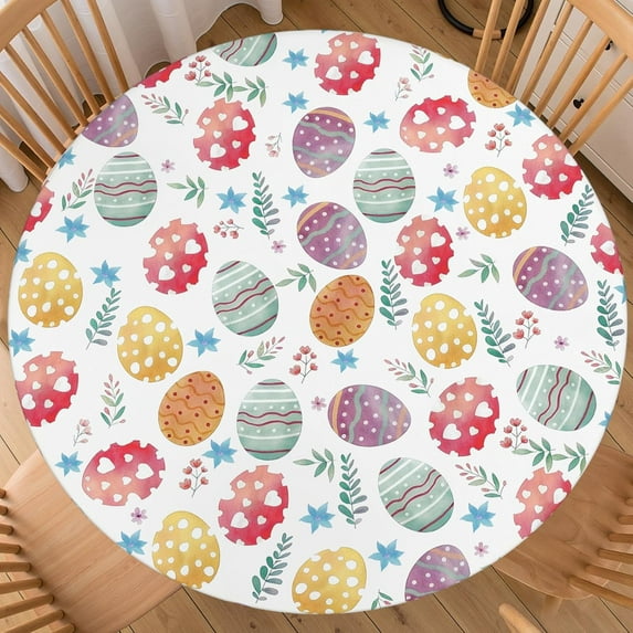 Easter Round Fitted Tablecloth Best for 40