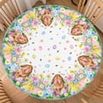 thumbnail image 1 of Easter Round Fitted Tablecloth Best for 48"-52" Bunny Table Cloth Rabbit Eggs Elastic Edge Washable Farmhouse Floral Flower Colorful Spring Table Cover for Party Picnic Indoor Decor, 1 of 4