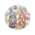 thumbnail image 1 of Easter Round Placemats, 14.9 Inch Bunnies Flowers Spring Farmhouse Round Table Mats for Easter Party Dining Decoration, 1 of 6