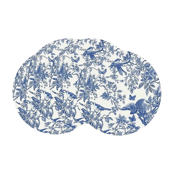 Easter Round Placemats Bunnys Flowers Spring Farmhouse Round Table Mats for Easter Party Dining Decoration
