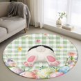thumbnail image 1 of Easter Round Rug 4Ft, Circle Area Rugs Washable Non-Slip, Spring Rabbit Feet Wildflowers Eggs Green Lattice Round Carpet Throw Floor Mats Runner for Living Room Bedroom Home Decor Aesthetic, 1 of 1