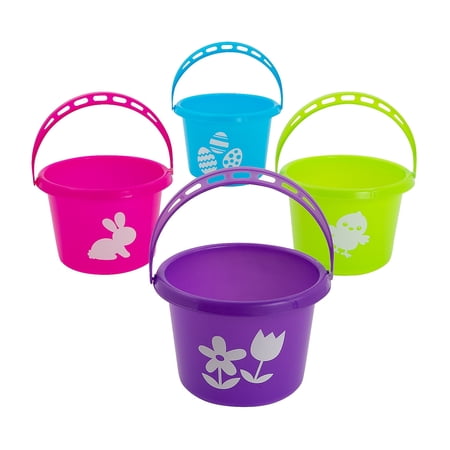 Fun Express Colorful Easter Sand Buckets - 12 Pc. for Spring Celebrations