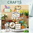 thumbnail image 1 of PRETXORVE 13 Piece Easter Layered Tray Decoration Bunny Carrot Wooden Sign Decor Decorative Sign Easter Decoration Home Indoor Kitchen, 1 of 9