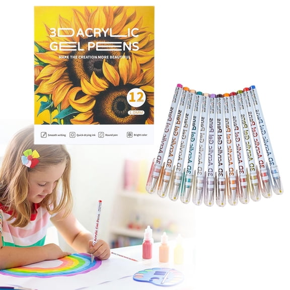 Easter Savings: Acrylic Gel Pens with High Aesthetic Appeal in Trendy Style Fast Drying 1Mm for Smooth Writing Plastic Ballpoint Pen Yellow