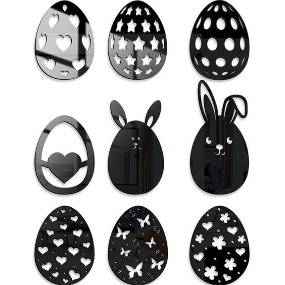 Easter Savings! PRETXORVE Easter Stickers, Removable Acrylic Mirror Stickers for Easter , Used for Home Decoration