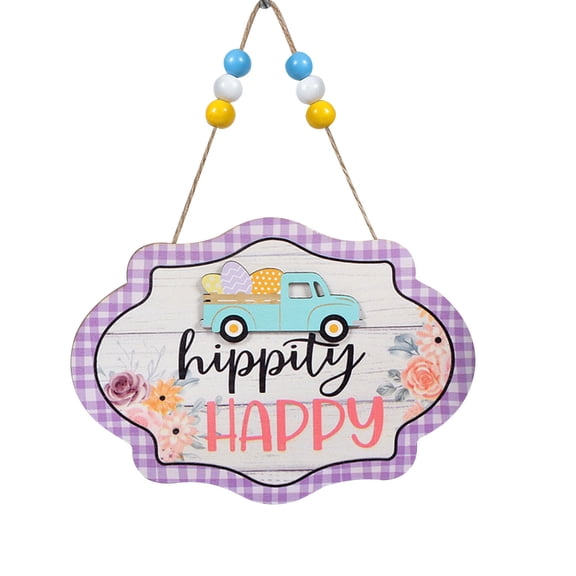 Easter Savings Clearance 2023! loopsun Easter Door Wall Hanging Wooden Spray Painting, Garden Decorations, Easter Decorative Products