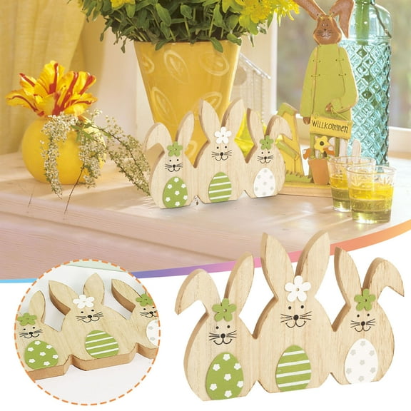 Easter Savings Clearance 2023! loopsun Happy Easter Tree Decoration Wooden Design Crafts Decoration Event Party Supplie