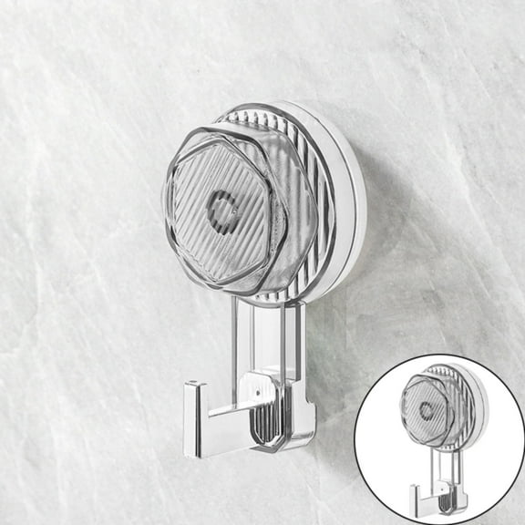 Made of Plastic, Hooks Saving Suction Hook Wall Mounted Suction Hook Storage Hook Reusable Punch Strong Suction Cup Hook for Bathroom Kitchen Clear Grey