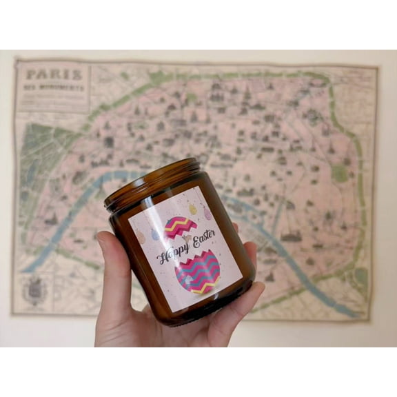 Easter Scented Candle, Spring Floral Collection Soy Aromatherapy Candles, Long Lasting Fresh Scent for Home Decor and Holiday Gifts (7oz, Lavender)