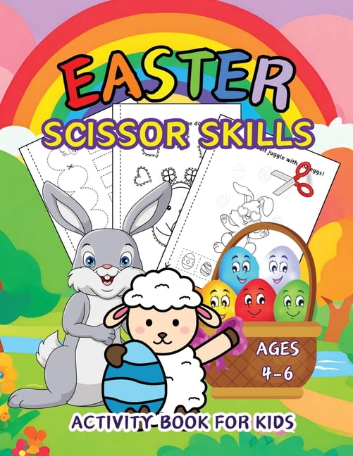 Easter Scissor Skills Activity Book for Kids: a Fun Color, Cut and Paste Workbook. Makes for a Great Gift or Easter Bask, (Paperback)