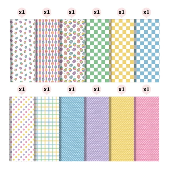 Easter Scrapbook Paper, 12 Sheets 6x6 Inch, Double-Sided Patterned Paper Pack for Crafting, Card Making, Junk Journals, DIY Spring Projects
