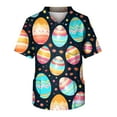 thumbnail image 1 of Easter Scrubs for Men V-neck Scrub Tops Workwear Medical Uniform Scrub Shirts Black, 1 of 3