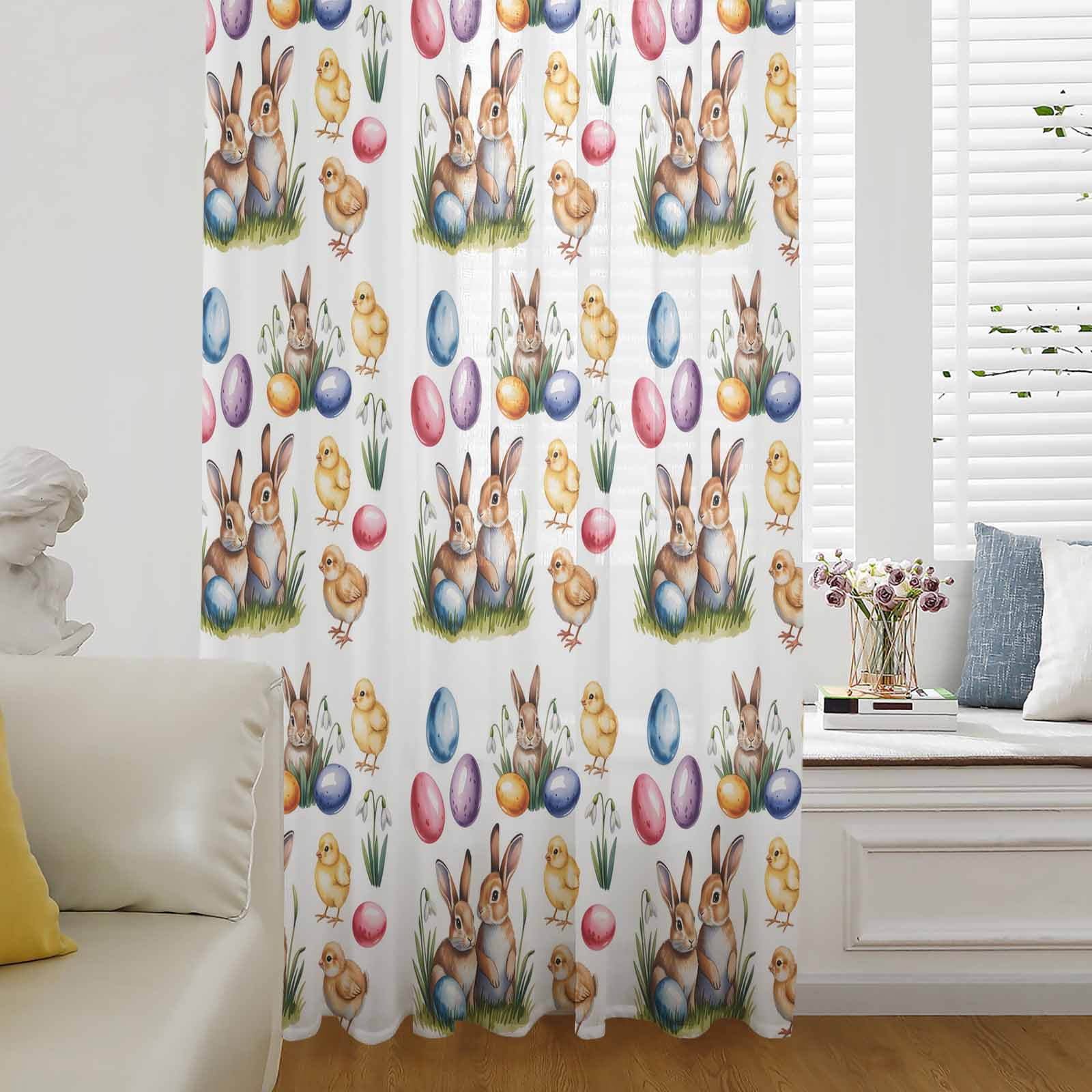 Curated visual reference: Gallery Detail: Easter Semi Sheer Curtains Drapes For Living Room Bedroom French