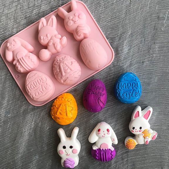 Easter Series Silicone Molds Chocolate Fondant Cake Shapes Decorations Baking Tools C, Washable Silicone Cake, Cake Candy Chocolate Decorating Tray DIY Craft Project, By Kingtowag