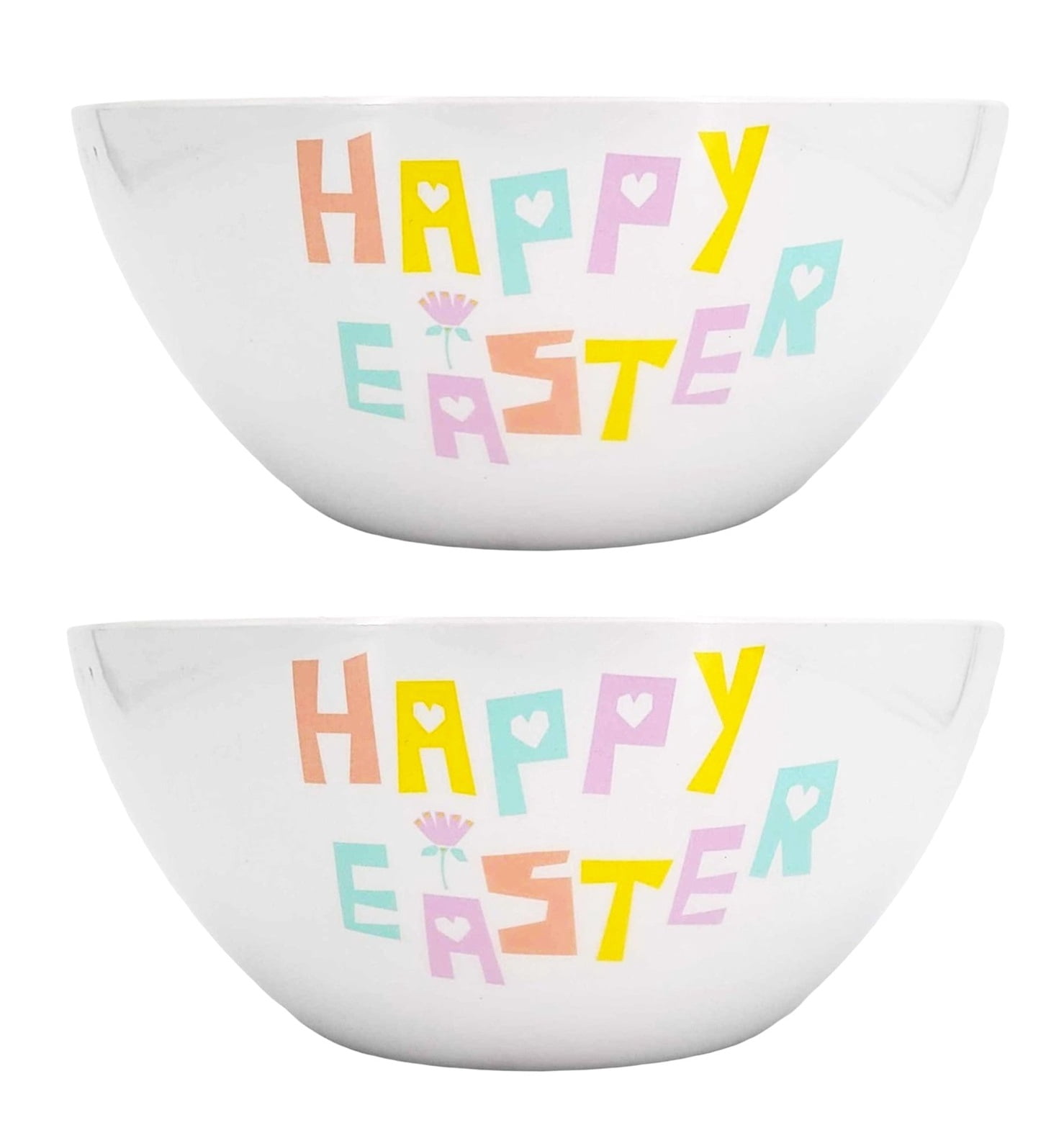 Q Squared 10-Inch Diamond Round Melamine Serving Bowl – White, Shatterproof & Dishwasher Safe
