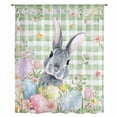 thumbnail image 1 of Easter Sheer Curtains 108" Extra Long, Spring Rabbit Eggs Botanical Floral Green Lattice Light Filering Curtains, Privacy Drapes Simi Floor to Veiling Curtain for Living Room Large Window Treatment, 1 of 9