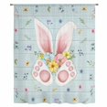 thumbnail image 1 of Easter Sheer Curtains 108" Extra Long, Spring Rabbits Ears Feet Flowers Wooden Grain Light Filering Curtains, Privacy Drapes Simi Floor to Veiling Curtain for Living Room Large Window Treatment, 1 of 9