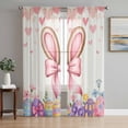 thumbnail image 1 of Easter Sheer Curtains 108 Inch Length 2 Panels Set, Spring Rabbit Ear Colorful Eggs Love Flowers Voile Window Treatment Semi Sheer Long Curtains Drapes for Bedroom/Living Room/Kitchen 52"x108"x2, 1 of 7