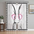 thumbnail image 1 of Easter Sheer Curtains 108 Inch Length 2 Panels Set Window Treatments, Funny Rabbit Carrots Black White Buffalo Plaid Rod Pocket Semi Curtains for Living Room/Bedroom/Kitchen Décor, 104"W x 108"L, 1 of 7