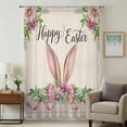 thumbnail image 1 of Easter Sheer Curtains 108 Inches Extra Long, Spring Farmhouse Vintage Bunny Flower Leaf Beige Light Filering Curtains, Privacy Drapes Simi Floor to Veiling Curtain for Living Room Window Treatment, 1 of 9