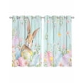 thumbnail image 1 of Easter Sheer Curtains 39 Inch Length 2 Panels Set for Living Room/Bedroom, Spring Rabbit Eggs Flowers Leaf Green Wooden Plank Kitchen Curtains Grommet Curtains Window Treatments 27.5"x39"x2, 1 of 7