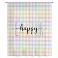 thumbnail image 1 of Easter Sheer Curtains 63 Inches Long, Colorful Checkered Plaid Spring Gingham Textured Light Filering Curtains, Breathable Simi Curtain Privacy Drapes for Living Room Bedroom Window Treatment, 1 of 9