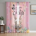 thumbnail image 1 of Easter Sheer Curtains 72 Inch Length 2 Panels for Living Room, Spring Rabbit Eggs Flowers Flags Leaves Wood Grain Voile Kitchen Curtain Set, Luxury Privacy Drapes Window Treatment for Bedroom, 1 of 7
