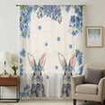 thumbnail image 1 of Easter Sheer Curtains 72 Inches Long, Spring Rabbit Blue Botanical Flowers Farmhouse Light Filering Curtains, Breathable Simi Curtain Privacy Drapes for Living Room Bedroom Window Treatment, 1 of 9