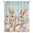 thumbnail image 1 of Easter Sheer Curtains 72 Inches Long, Spring Rabbit Colorful Eggs Flowers Wooden Grain Light Filering Curtains, Breathable Simi Curtain Privacy Drapes for Living Room Bedroom Window Treatment, 1 of 9