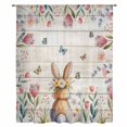thumbnail image 1 of Easter Sheer Curtains 84 Inches Long, Spring Bunny Butterfly Botanical Wooden Grain Light Filering Curtains, Breathable Simi Curtain Privacy Drapes for Living Room Bedroom Window Treatment, 1 of 9