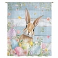 thumbnail image 1 of Easter Sheer Curtains 96" Long, Farmhouse Spring Rabbit Eggs Flowers Wooden Board Light Filering Curtains, Privacy Drapes Simi Floor to Veiling Curtain for Living Room Bedroom Large Window Treatment, 1 of 9