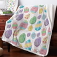 thumbnail image 1 of Easter Sherpa Fleece Throw Blanket Cozy Soft Warm Bed Blankets,Happy Easter Colorful Eggs Fuzzy Plush Microfiber Lightweight Blankets All Season for Couch Sofa 40x50IN, 1 of 6