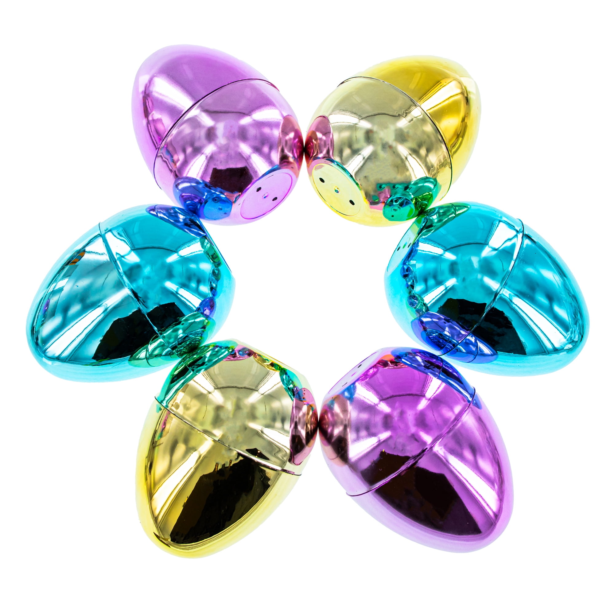 Easter Shine and Surprise Set of 6 Large Fillable Multicolored
