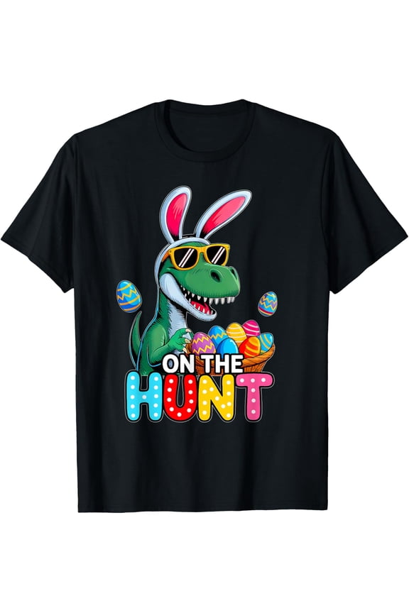 Easter Shirt On The Hunt Easter Dinosaur T-Shirt
