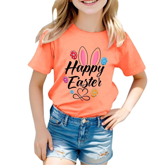 Easter Shirt Tween Girl Trendy Soft Brown Flowers Bunny Easter Story Tshirt Kids Easter Hop Toddler Short Sleeve Top