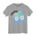 thumbnail image 1 of Easter Shirts for Girls 10-12 Toddler Kids Bunny Eggs Tractor Dinosaurs Short Sleeves T Shirt Easter Gifts Egg Easter Day Gift Summer Spring Easter Outfits,Z2-Grey,3-4 Years, 1 of 4