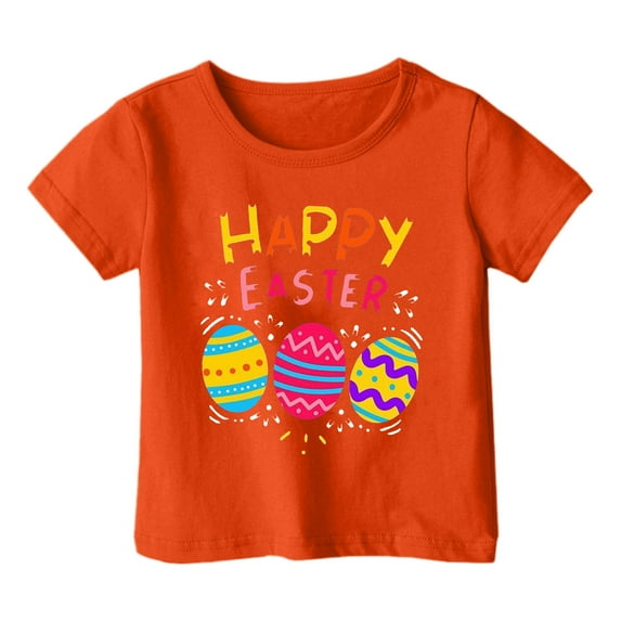 Easter Shirts for Girls Size 10 Happy Easter T Shirts For Kids Gnomes Shirt Funny Easter Day T Shirt Summer Short Sleeve Crewneck Tee Tops,8-9 Years,Y2-Orange