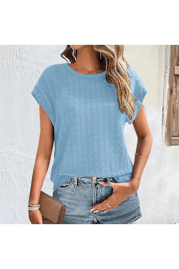 Easter Shirts Graphic Tees for Women Plus Size 3Xl Tops for Women Trendy Summer Casual Cap Short Sleeve Basic Textured Solid Color Round Neck T Shirts Blouse Plus Size Tops for Women Dressy Sexy