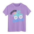thumbnail image 1 of Easter Shirts for Kids Size 10-12 Short Sleeve Funny Bunny Tops Easter Eggs Print Casual Crewneck Summer Outerwear Outdoor Sweatsuit Light 10-11 Years, 1 of 4