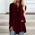 thumbnail image 1 of Easter Shirts for Women Womens Tops Long Sleeve Oversized Womens Pleated Button Dwon Velvet Tunic Tops Dressy Casual Loose Long Sleeve Christmas Party Blouse Tops for Women Trendy Sexy Casual, 1 of 3