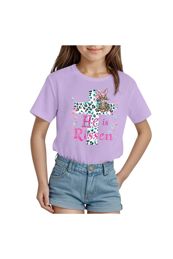 Easter Shirts for Boys Girls Toddler Kids Bunny Eggs Tractor Dinosaurs Graphic Tees Outfit Clothes T-Shirt Tops 2T-7T baby easter