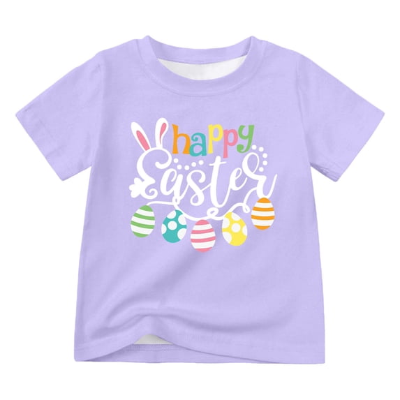 Easter Shirts for Girls Casual Breathable Blue Eggs-Cavator Graphic Easter Story Tshirt 2026 Children Short Sleeve Tops Funny Rabbit Easter T Shirts