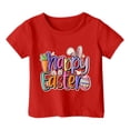 thumbnail image 1 of Easter Shirts for Girls Size 14 Kid Girls Easter Cute Graphic Round Neck Short Sleeve Tee Summer Casual T Shirt,6-7 Years,Y1-Red, 1 of 4