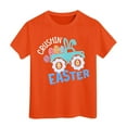 thumbnail image 1 of Easter Shirts for Girls Size 6 Easter Shirt For Toddler Boys Girls Eggs Bunny Outfits Digging Tractor Kids T Shirt,10-11 Years,Y3-Orange, 1 of 4